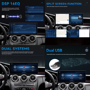 Podofo 10.25'' Car Radio Android/NTG5.0 Dual <b>System</b> <b>Wireless</b> Carplay Android Auto 8 Core 6+128G for Benz W205/GLC 2016-2018 - Product Image 2