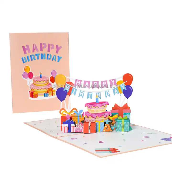 Carte e vœux Anniversaire 3D - Joyeux Anniversaire - Happy Birthday