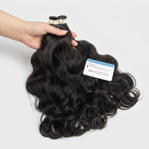 Extensiones de Cabello Humano Natural Ondulado de Primera Calidad, Cabello Virgen Vietnamita Crudo para Venta al Por Mayor - Product Image 1