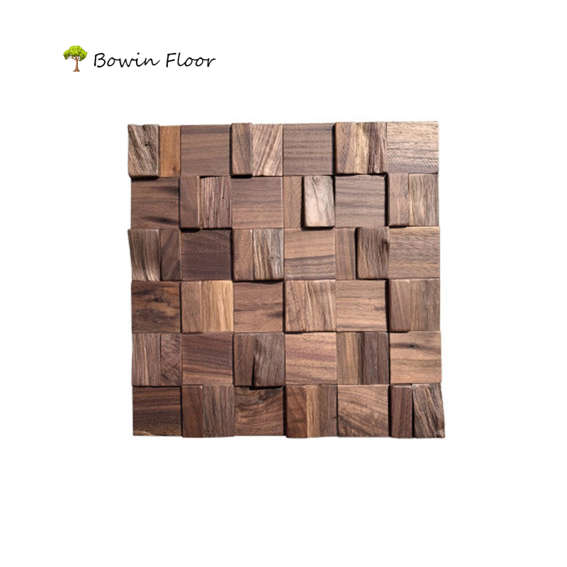 3D indoor interior background decor walnut wood mosaic