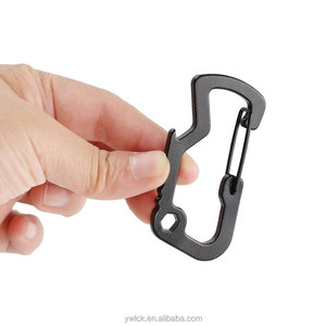 Crochet à ressort en alliage d'aluminium 6,7*3,3 cm, ouvre-bouteille, EDC multifonctionnel, mousqueton de type D, porte-clés, décontracté, voyage - Product Image 4