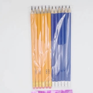 Venta al por mayor de útiles escolares y de oficina HB lápiz de madera con borrador de tinta azul y roja ancho de escritura 0,5mm para artículos escolares - Product Image 2