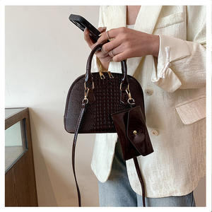 Conjunto de bolso de mano de concha en relieve de cocodrilo Premium de alta calidad para mujer, conjunto de bolso de hombro minimalista de 2 piezas y bolsos de mano - Product Image 3