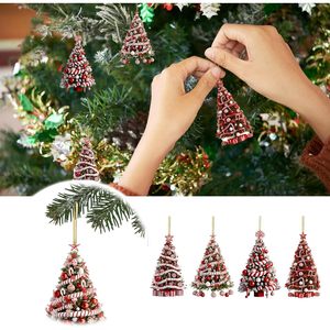 Christmas Hanging Tree Ornaments Acrylic Pendant Candy Cane Gift <b>Box</b> <b>Balloon</b> Party Holiday Decor 12Pcs - Product Image 4