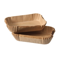 Papiers de cuisson rectangulaires biodégradables résistants à la chaleur de qualité alimentaire en pâte chimique pour friteuse à air 40 g/m² 120 pièces