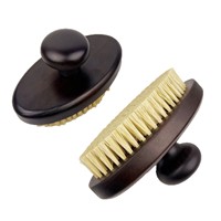 Brosse exfoliante pour le corps adulte en bois de hêtre, finition style antique, manche court, poils doux et ferme pour le frottement du dos, nettoyage en profondeur