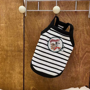 Chaleco para mascotas Beautiful Pets, top a rayas retro transpirable de verano para gatos y perros - Product Image 3