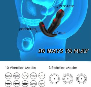 Vibrateur <span class=keywords><strong>Anal</strong></span> Jouets Sexuels Lesbiens 360 Rotation Prostate Massager, Butt Plug Avec Design Ergonomique 30 Modèles Puissants de Stimulation - Product Image 3