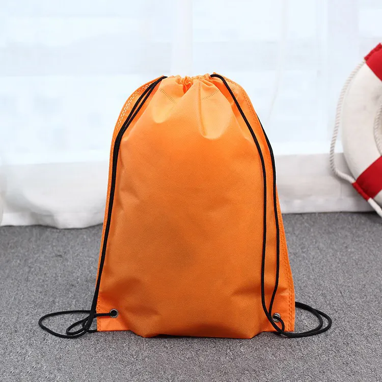 Wholesale non-woven Draw String Bag Rope Handle Drawstring Backpack Bag storage shoe dust bags