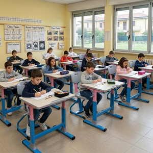 Modern Comfortable Adjustable Height Hand Lift Desk <b>Chair</b> Set School Use Metal Construction SONGYE Brand ST-114 School Desk and - Product Image 5