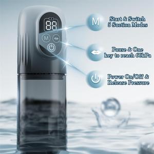 Bomba Eléctrica para Pene, Juguete Sexual para Hombres <span class=keywords><strong>2</strong></span> en 1, Bomba de Vacío, <span class=keywords><strong>Masturbador</strong></span> Masculino Automático a Prueba de Agua con Mini Anillo para Pene - Product Image 4