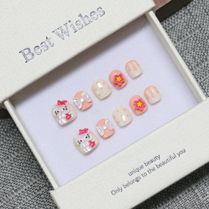 Faux ongles artificiels pour enfants, faits à la main en acrylique, réutilisables, fournisseur en gros <span class=keywords><strong>de</strong></span> nail art personnalisé - Product Image 5