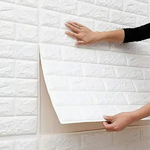 3D Brick Peel And Stick Wallpaper 3D Wand paneele aus weißem Backstein Selbst klebende abnehmbare Tapete Wasserdichter PE-Schaum Lackierbar