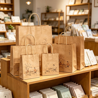 Sac fourre-tout en papier kraft robuste et polyvalent avec poignée plate, personnalisable pour les promotions d'entreprise et les magasins de détail