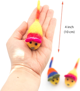 Juguetes para gatos <span class=keywords><strong>de</strong></span> ratón <span class=keywords><strong>de</strong></span> fieltro <span class=keywords><strong>de</strong></span> lana con hierba gatera, paquete <span class=keywords><strong>de</strong></span> 3 100% hechos a mano, ecológicos, seguros duraderos para gatos <span class=keywords><strong>de</strong></span> interior, diseño minimalista - Product Image 5