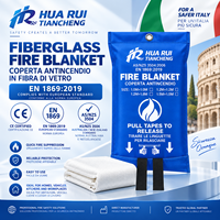 Couverture de sécurité anti-feu en fibre de verre EN 1869:2019 CE, emballage individuel pour importateurs italiens, marque privée, prêt à la vente en détail, vente en gros