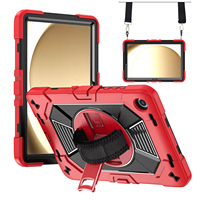 Coque de protection robuste pour tablette Samsung Galaxy Tab A9+ A11+ PC, étui en silicone avec béquille rotative à 360°