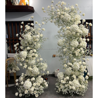 Arche florale personnalisée MoKtong de 1,9 m + 2,3 m de haut, en gypsophile, arche de mariage en fleurs artificielles blanches pour la décoration de jardin