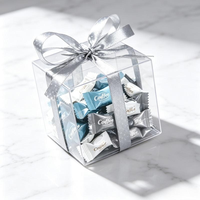 Boîte d'emballage carrée transparente en PET pour bonbons mous - Emballage extérieur pliable en PVC recyclable, personnalisable, imprimé en couleur pour petites collations