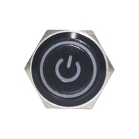 Interrupteur à bouton-poussoir métallique 16 mm 24 V, éclairage LED, momentané ou à rétention, tête plate en acier inoxydable, pour tableau de bord, contrôle industriel, 10 A