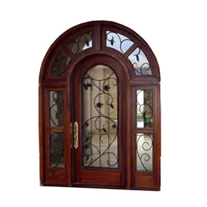Ingresso porta in ferro battuto vetro e porte in legno