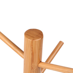 European-style bamboo cup holder for home use, creative storage rack for <b>mugs</b> and coffee cups. - Product Image 2