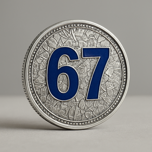 Medalla <span class=keywords><strong>de</strong></span> Plata Personalizada en Oferta, Diseño <span class=keywords><strong>de</strong></span> Meme 67, <span class=keywords><strong>Patrón</strong></span> Texturizado, Moneda Conmemorativa <span class=keywords><strong>de</strong></span> Recuerdo para Colección - Product Image 1
