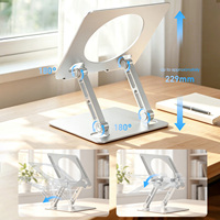Support de tablette 2026 de haute qualité, anti-corrosion, flexible, portable, réglable en hauteur, en alliage d'aluminium pour bureau