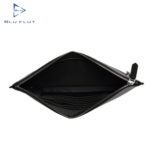 Blu Flut Fashion Black <strong>Cow</strong> Leather Clutch Bag <strong>Printing</strong> logo Leather Clutch Bag Male Genuine Leather Custom <strong>Wallet</strong> for Men - Product Image 3