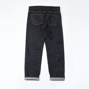 Jeans pour hommes bleus vintage coupe droite classique sur mesure avec détails brodés de haute qualité sur le dos - Product Image 2