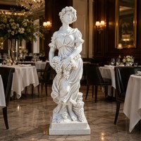 Statue personnalisée de jeune femme en marbre de luxe - Artisanat haut de gamme en pierre pour jardin et galerie d'hôtel