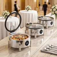 Chauffe-Plat Électrique Intelligent à Commande Tactile, Réchaud de Buffet en Acier Inoxydable, Double Fonction Chauffage et Stockage Alimentaire pour Hôtels et Traiteurs