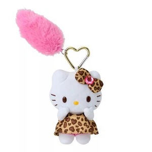 Nuevo Stock estampado de leopardo cuero negro pierna larga Kittied felpa KT juguete corazón hebilla colgante decoraciones PP algodón - Product Image 6