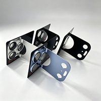 360 °   Protection intégrale d'objectif d'appareil photo avec béquille, cadre métallique mat, film anti-reflet AR AF, vente en gros pour iPhone 18 Pro, Pro Max, 17 Pro