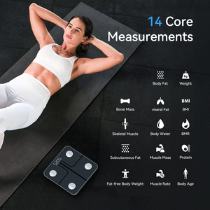 <span class=keywords><strong>Balance</strong></span> de salle de bain numérique à piles en verre trempé FG2317LB avec une capacité de 180 kg pour l'analyse de la graisse corporelle <span class=keywords><strong>et</strong></span> de l'hydratation - Product Image 2