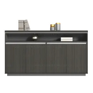 Factory office furniture drawer wooden Black low credenza file cabinets storage cabinet