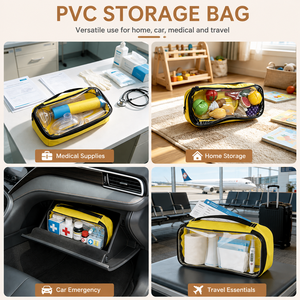 Bolsa de Viagem Transparente em PVC, Kit Médico, Estojo com Zíper para Acessórios Digitais, Cosméticos, Material de Escritório, Organizador com Logo Personalizado - Product Image 3