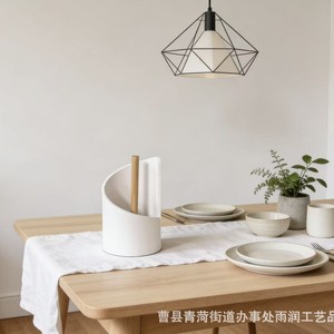 Wooden <b>Kitchen</b> <b>Paper</b> Towel Holder Round Desktop Storage Rack Natural Wood Color Eco Friendly <b>Kitchen</b> Organizers - Product Image 4