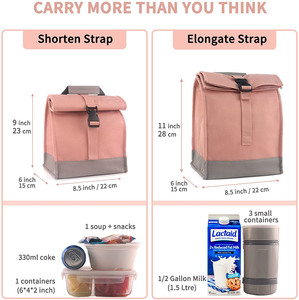 Sac isotherme de luxe personnalisé avec logo, écologique, classique, pour le <span class=keywords><strong>déjeuner</strong></span>, l'école, le travail, les voyages - Sac fourre-tout imperméable, durable et pliable - Product Image 2