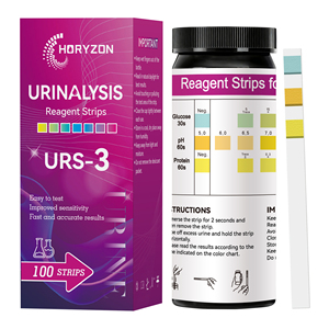 Bandelettes de test <span class=keywords><strong>urinaire</strong></span> pour analyse d'urine, 3 paramètres : Glucose, pH, Protéines - Product Image 1