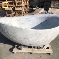 Baignoire en pierre naturelle marbre pour salle de bain, baignoire en marbre, avec élément sculpté à la main