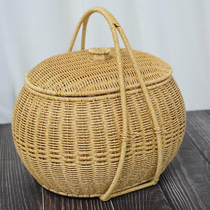 ตะกร้าหวายสานสไตล์<span class=keywords><strong>ญี่ปุ่น</strong></span>สำหรับปิกนิกกลางแจ้งและกระเช้าดอกไม้ผลไม้ที่เก็บชุดน้ำชา - Product Image 1