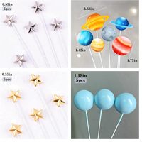 24 décorations de gâteau astronaute pour enfants, thème planètes et fusées spatiales, colorées, Joyeux Anniversaire