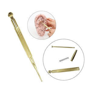 Pluma de masaje de punto de acupuntura de oreja de latón de Venta caliente 2025 Sonda de oreja dorada para área de reflejo de punto Auricular - Product Image 1