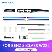 KYNCHO Lumière ambiante LED pour voiture pour Benz Classe S W222 RGB Contrôle par application Bluetooth Symphonie 64 couleurs Éclairage intérieur automobile OEM ODM