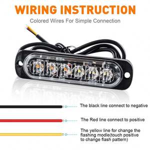 Luce stroboscopica di emergenza a 6 Led per luce stroboscopica <span class=keywords><strong>lampeggiante</strong></span> per auto per camion lampada ambra rosso <span class=keywords><strong>blu</strong></span> bianco semaforo - Product Image 5