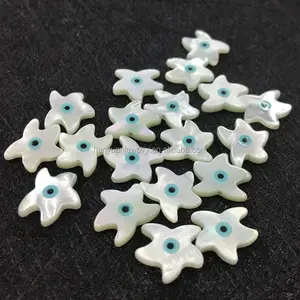 Special cut DIY carved shell bead starfish mop evil eye loose gemstone