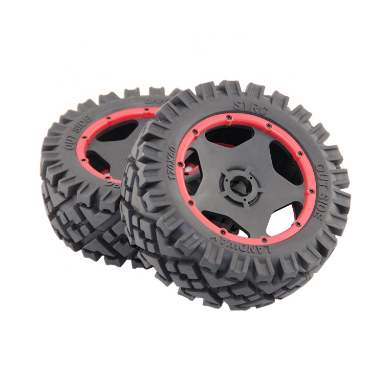 1/5 scala RC SY KM Rovan HPI Baja 5B pezzi di ricambio Buggy ruote anteriori e pneumatici 2 pezzi