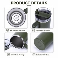 Mug de Voyage Isotherme 1200 ml en Acier Inoxydable Double Paroi avec Poignée, Gobelet 40 oz Personnalisé Sous Vide pour Café, Vente en Gros