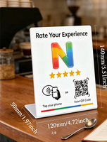 Support de carte NFC personnalisé pour table avec puce RFID 13,56 MHz, conception étanche pour utilisation sur les réseaux sociaux, impression de code QR et de logo